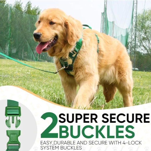 🐾 No Pull Dog Harness, Adjustable Dog Harnesses with Leash and Handle, L - Picture 3 of 10